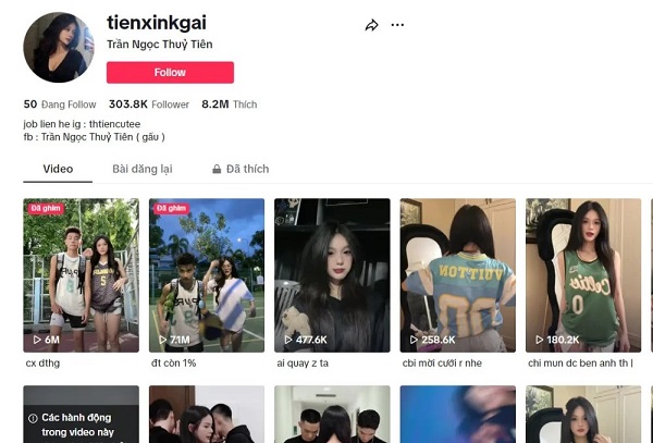 tiktoker trần ngọc thuỷ tiên