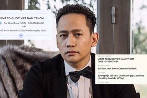 Ca sĩ Duy Mạnh cợt nhả khi ủng hộ bà con chịu thiệt hại sau bão lũ?