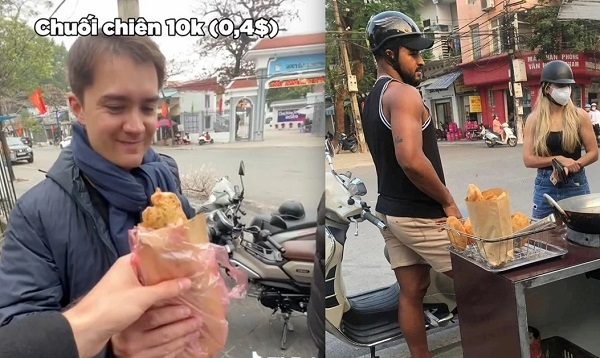 Một anh Tây lặn lội đến Nam Định ăn bánh chuối Xuân Son